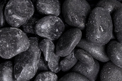 Glanzkies Schwarz Kalkstein gelackt 35-60 mm (10184)